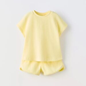 Zara Kids Yellow Ribbed Set
